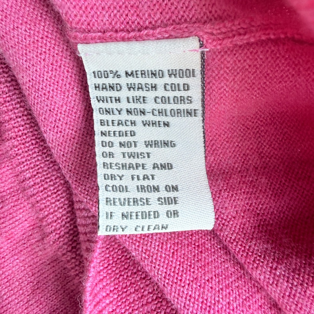 Merino Wool V-Neck Sweater Mens XL Raspberry Red Classic Old Money Quiet Luxury - Picture 7 of 12